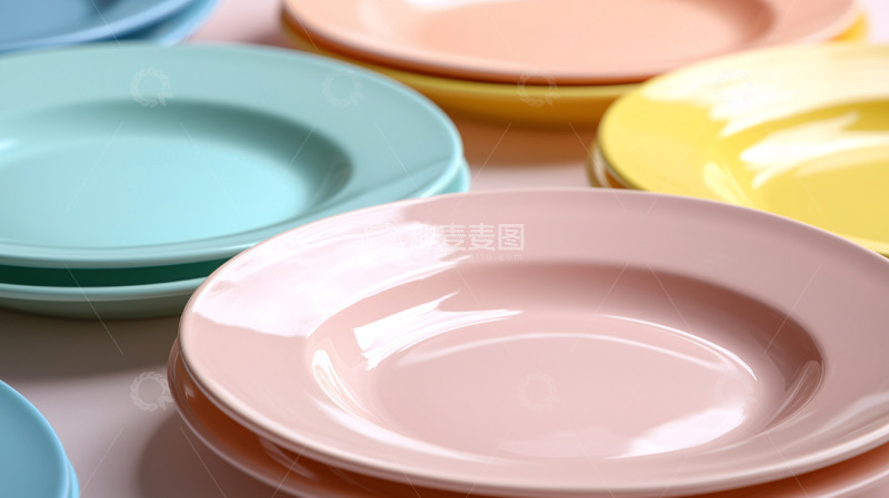 高清大图下载【趣麦麦图】彩色陶瓷浅盘