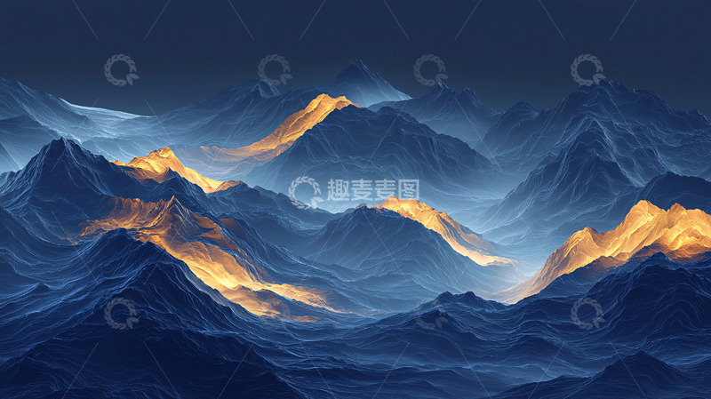 高清大图下载【趣麦麦图】蓝色山脉