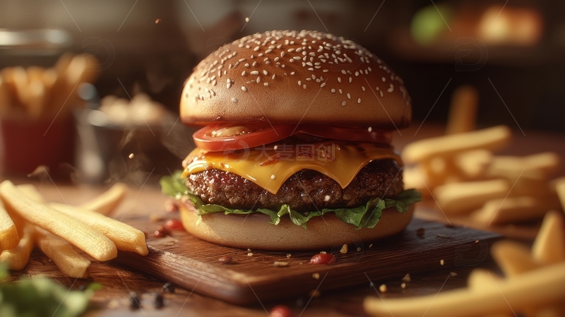 高清大图下载【趣麦麦图】高清西餐美食摄影汉堡特写1