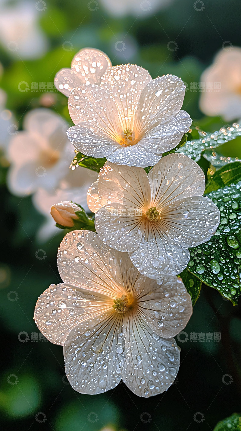 高清大图下载【趣麦麦图】雨后白花