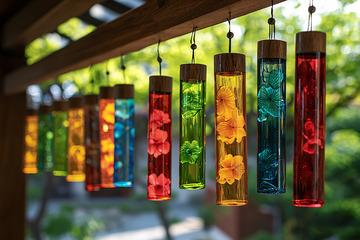 彩色玻璃试管花瓶