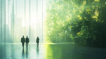 光影交错的商务人士