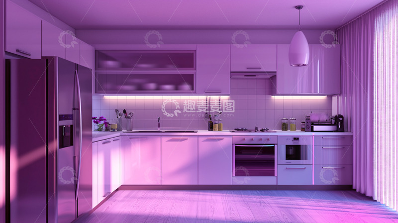 高清大图下载【趣麦麦图】紫色厨房