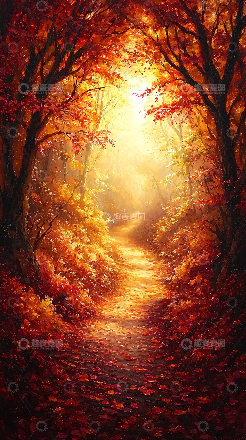 高清大图下载【趣麦麦图】秋日森林小路