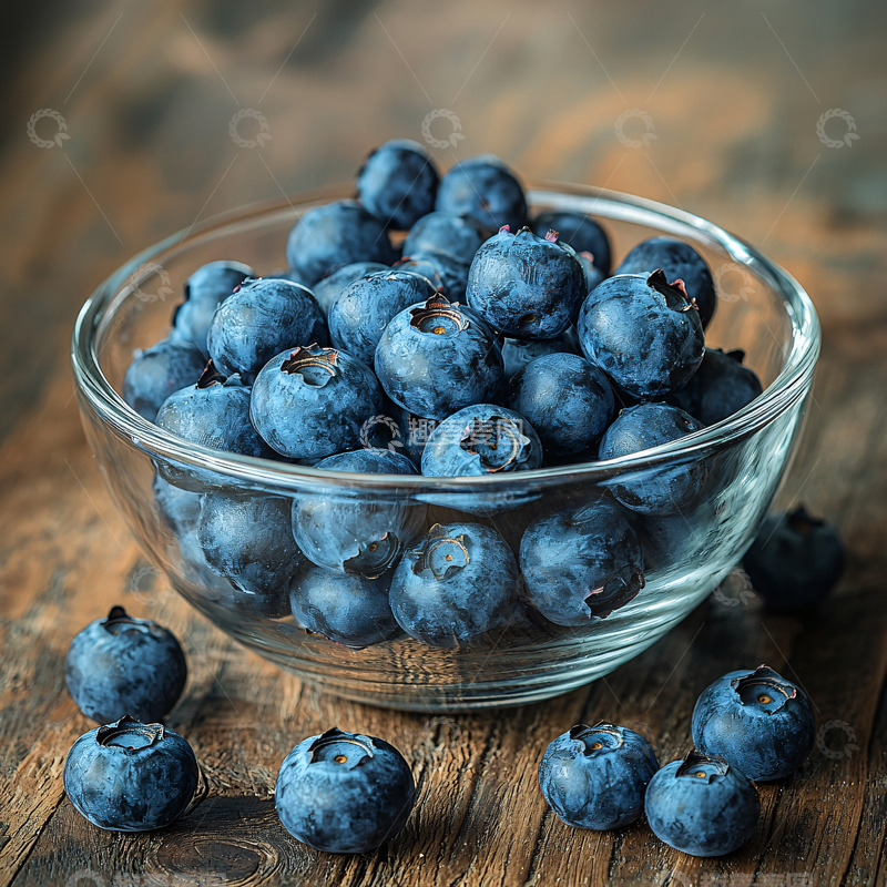 高清大图下载【趣麦麦图】蓝莓装在透明碗里