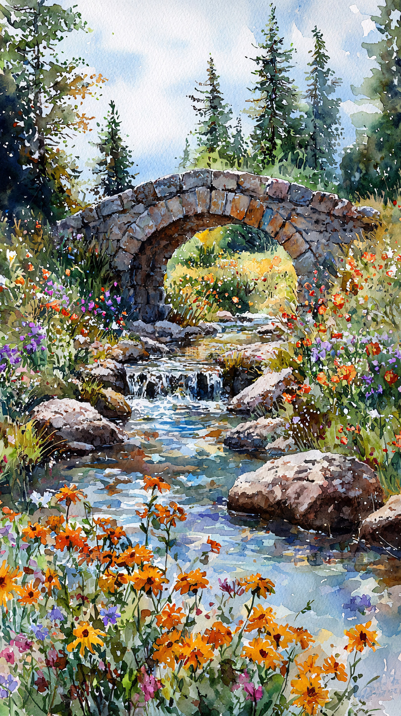 高清大图下载【趣麦麦图】水彩画风景