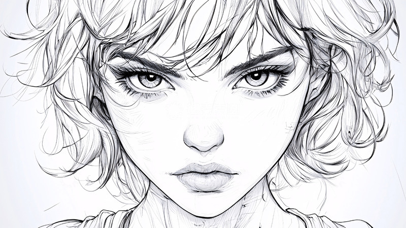 高清大图下载【趣麦麦图】动漫女孩面部特写