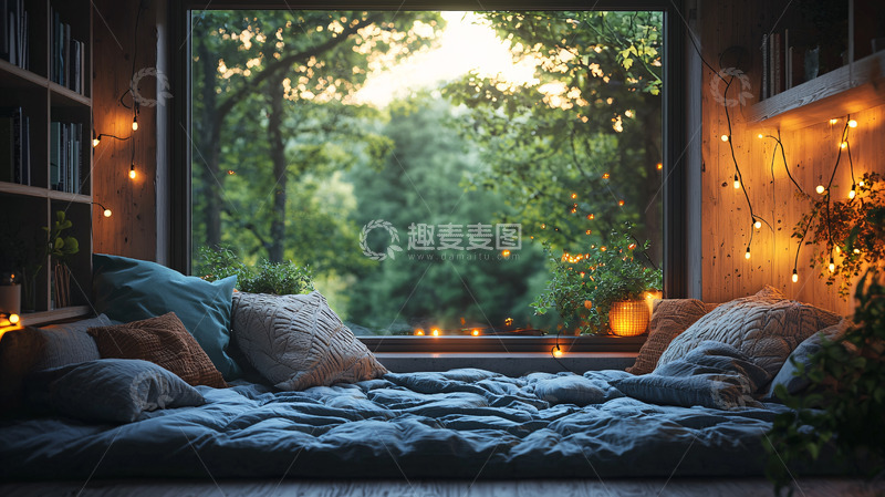 高清大图下载【趣麦麦图】窗边阅读角