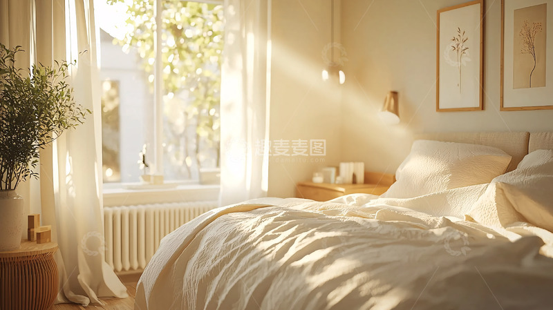 高清大图下载【趣麦麦图】阳光洒进卧室1