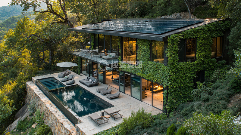 高清大图下载【趣麦麦图】山林别墅泳池景观