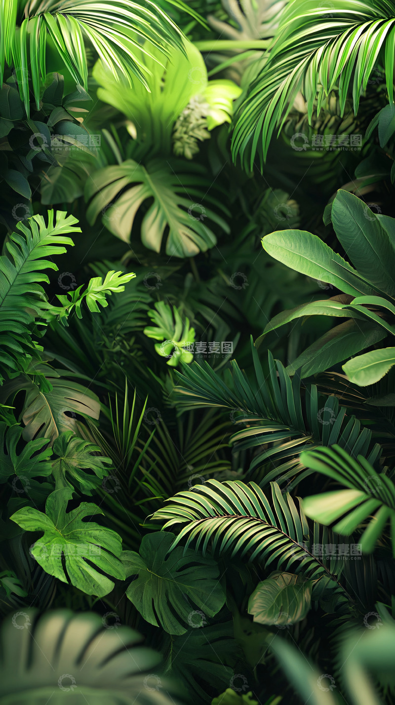 高清大图下载【趣麦麦图】热带雨林植物背景图