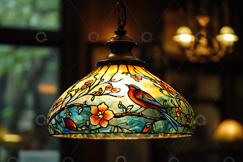 高清大图下载【趣麦麦图】彩绘玻璃吊灯