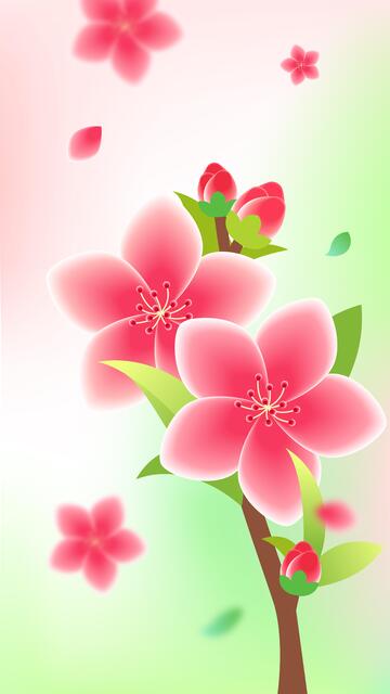 弥散风春天鲜花背景