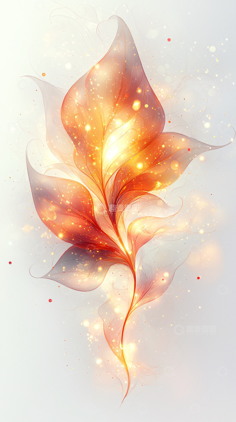 高清大图下载【趣麦麦图】金色光芒梦幻花朵