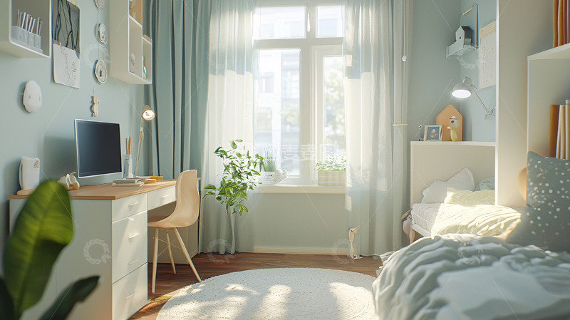 高清大图下载【趣麦麦图】清新卧室阳光照射