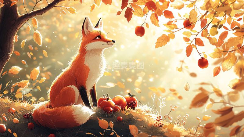 高清大图下载【趣麦麦图】秋天狐狸