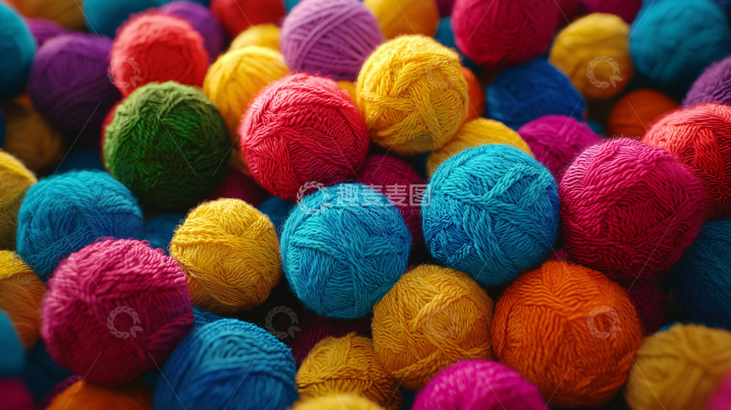 高清大图下载【趣麦麦图】彩色毛线球堆积