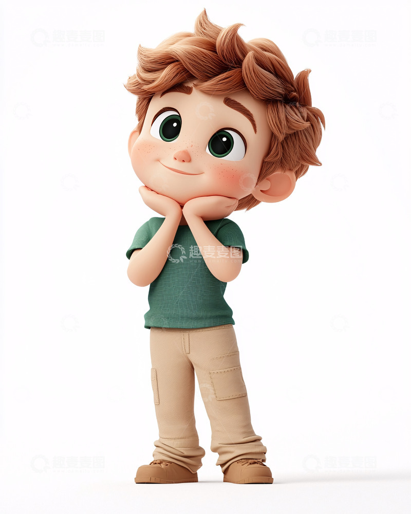 高清大图下载【趣麦麦图】可爱卡通男孩