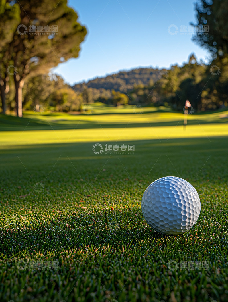 高清大图下载【趣麦麦图】高尔夫球场上的小白球