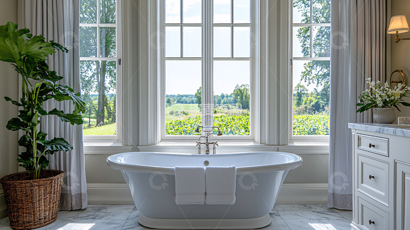 高清大图下载【趣麦麦图】浴缸景观大窗落地窗