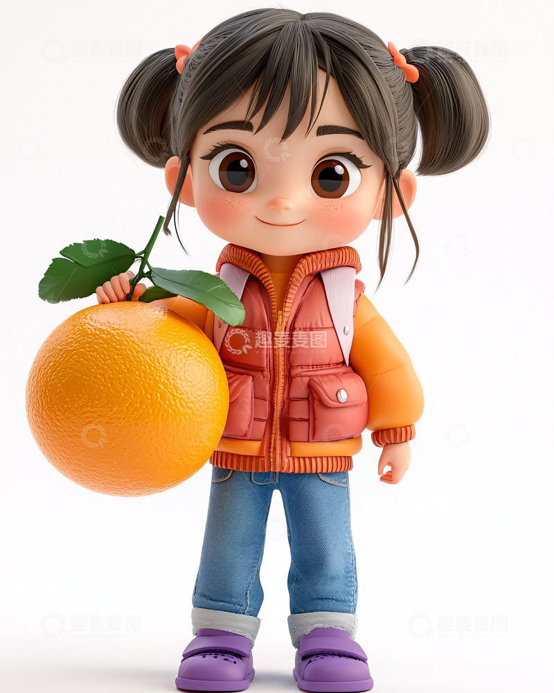 高清大图下载【趣麦麦图】可爱卡通女孩