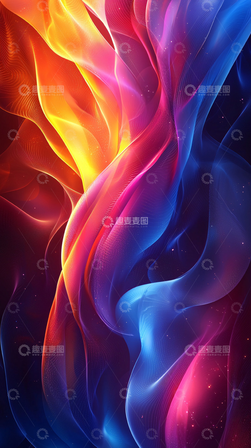 高清大图下载【趣麦麦图】火焰与冰的抽象流动