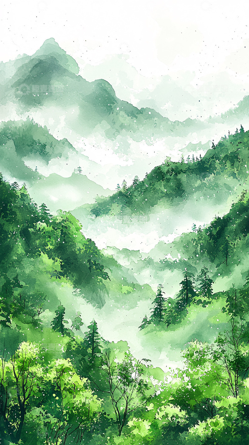 高清大图下载【趣麦麦图】水墨山水画62