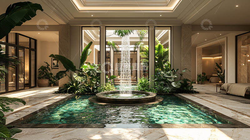 高清大图下载【趣麦麦图】豪华室内花园景观