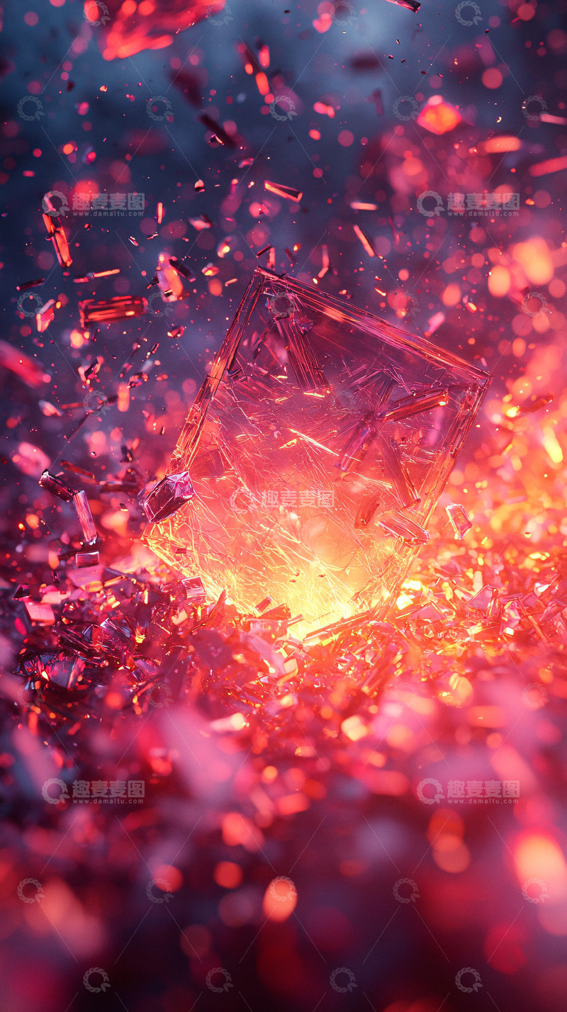 高清大图下载【趣麦麦图】碎裂的红色晶体