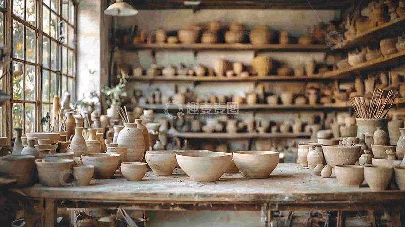高清大图下载【趣麦麦图】陶艺工作室内部