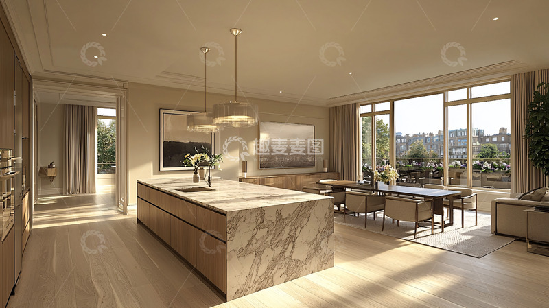 高清大图下载【趣麦麦图】现代简约开放式厨房