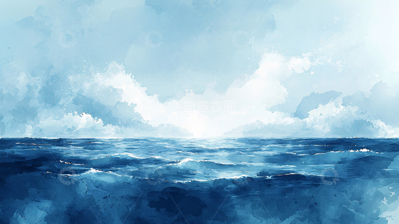 高清大图下载【趣麦麦图】宁静的蓝色海面