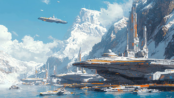 未来雪山港口城市