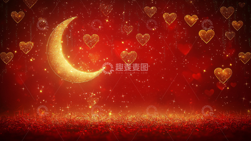 高清大图下载【趣麦麦图】红色背景