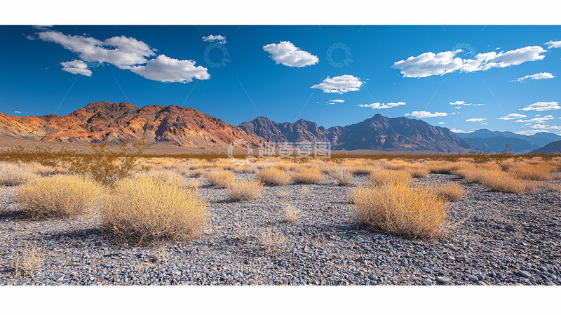 高清大图下载【趣麦麦图】荒漠山景蓝天白云