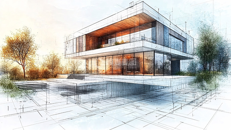 高清大图下载【趣麦麦图】现代简约别墅设计图