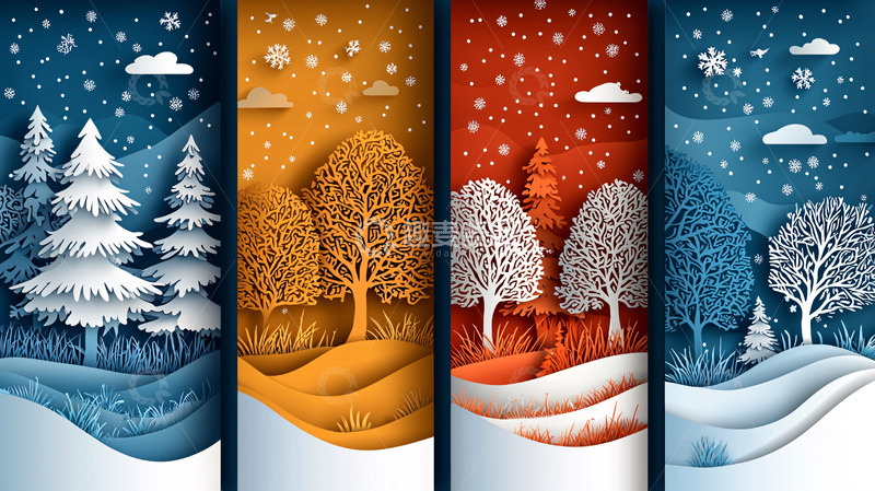 高清大图下载【趣麦麦图】四季风景