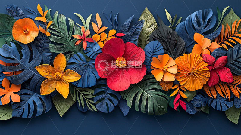 高清大图下载【趣麦麦图】热带花卉纸艺作品