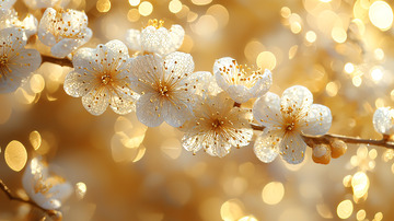 唯美杏花枝头绽放