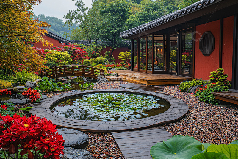 高清大图下载【趣麦麦图】中式庭院