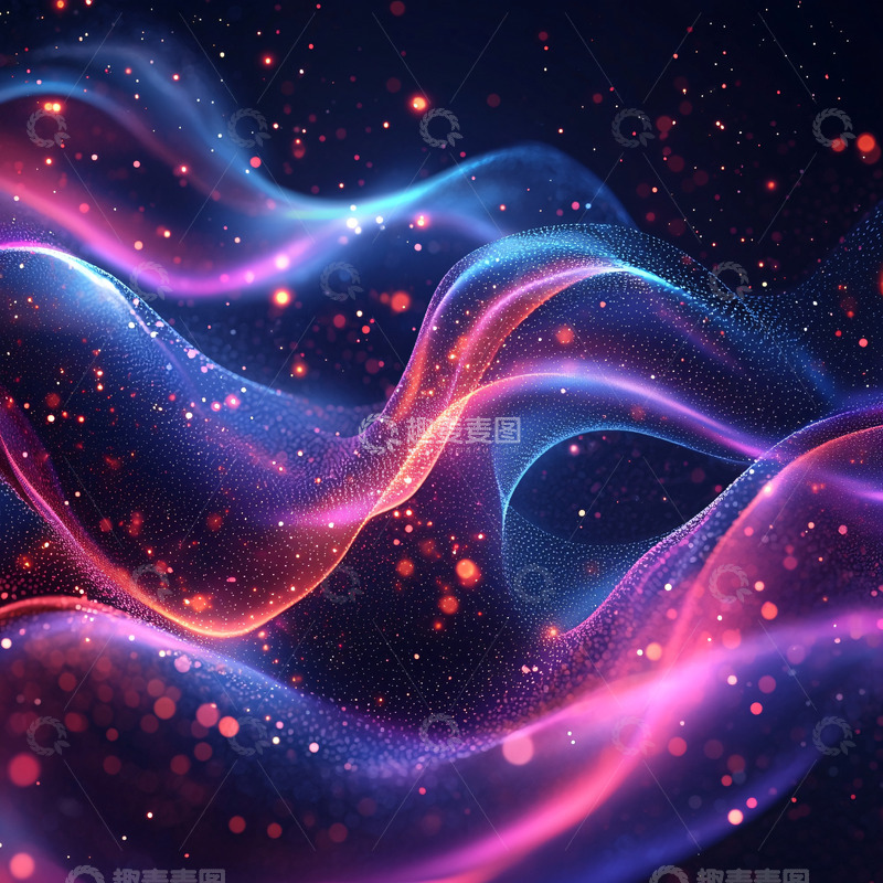 高清大图下载【趣麦麦图】紫色蓝色渐变波浪