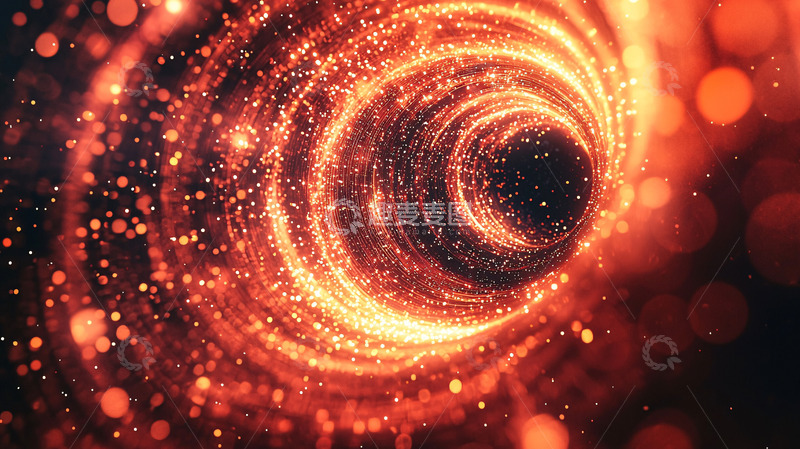 高清大图下载【趣麦麦图】旋转的火光粒子隧道