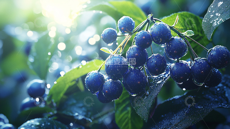 高清大图下载【趣麦麦图】蓝莓果实高清特写