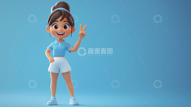 高清大图下载【趣麦麦图】卡通女孩12