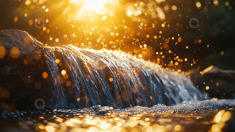高清大图下载【趣麦麦图】阳光洒在溪流上波光粼粼