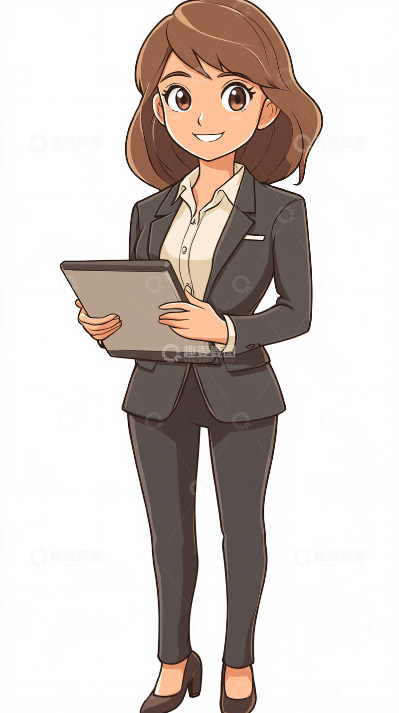 高清大图下载【趣麦麦图】穿着正装的卡通女性