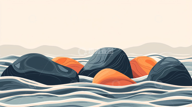 高清大图下载【趣麦麦图】水面上的石头