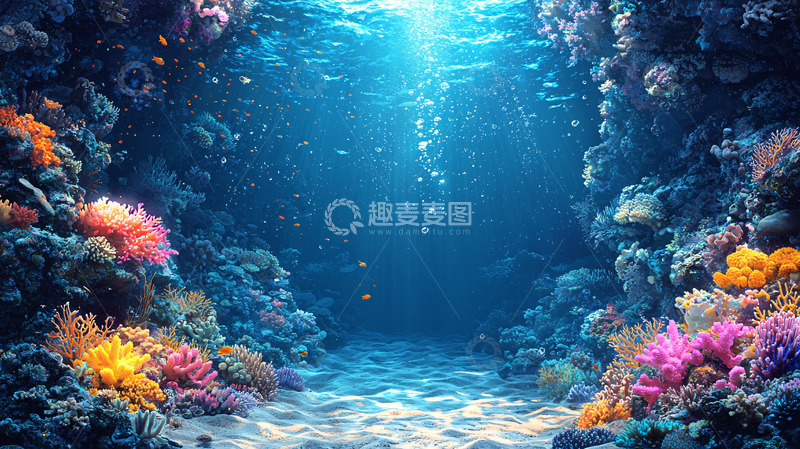 高清大图下载【趣麦麦图】海底珊瑚礁景观