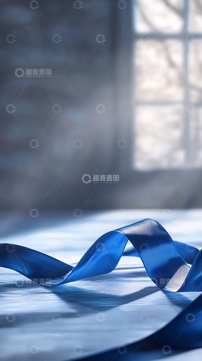 高清大图下载【趣麦麦图】蓝色丝带