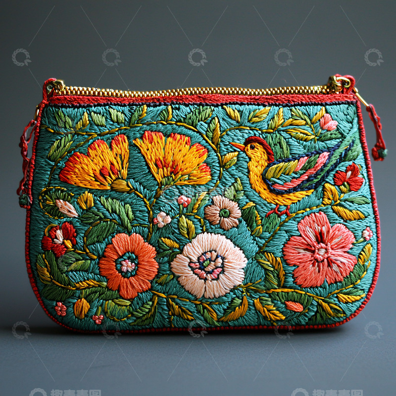 高清大图下载【趣麦麦图】绣花小包